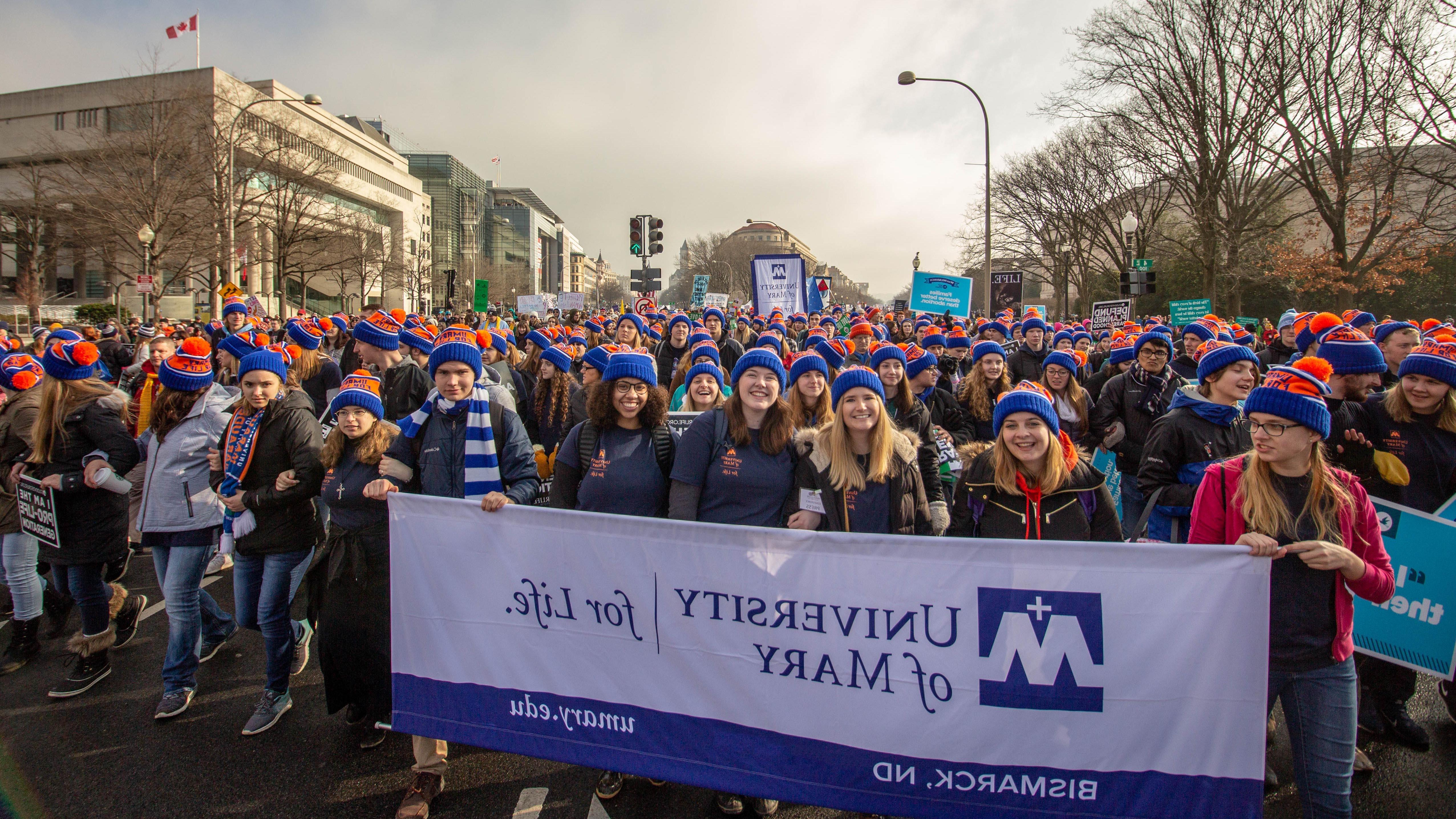 A group of University of Mary students at the national March for Life.